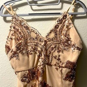 Sequin rose gold dress